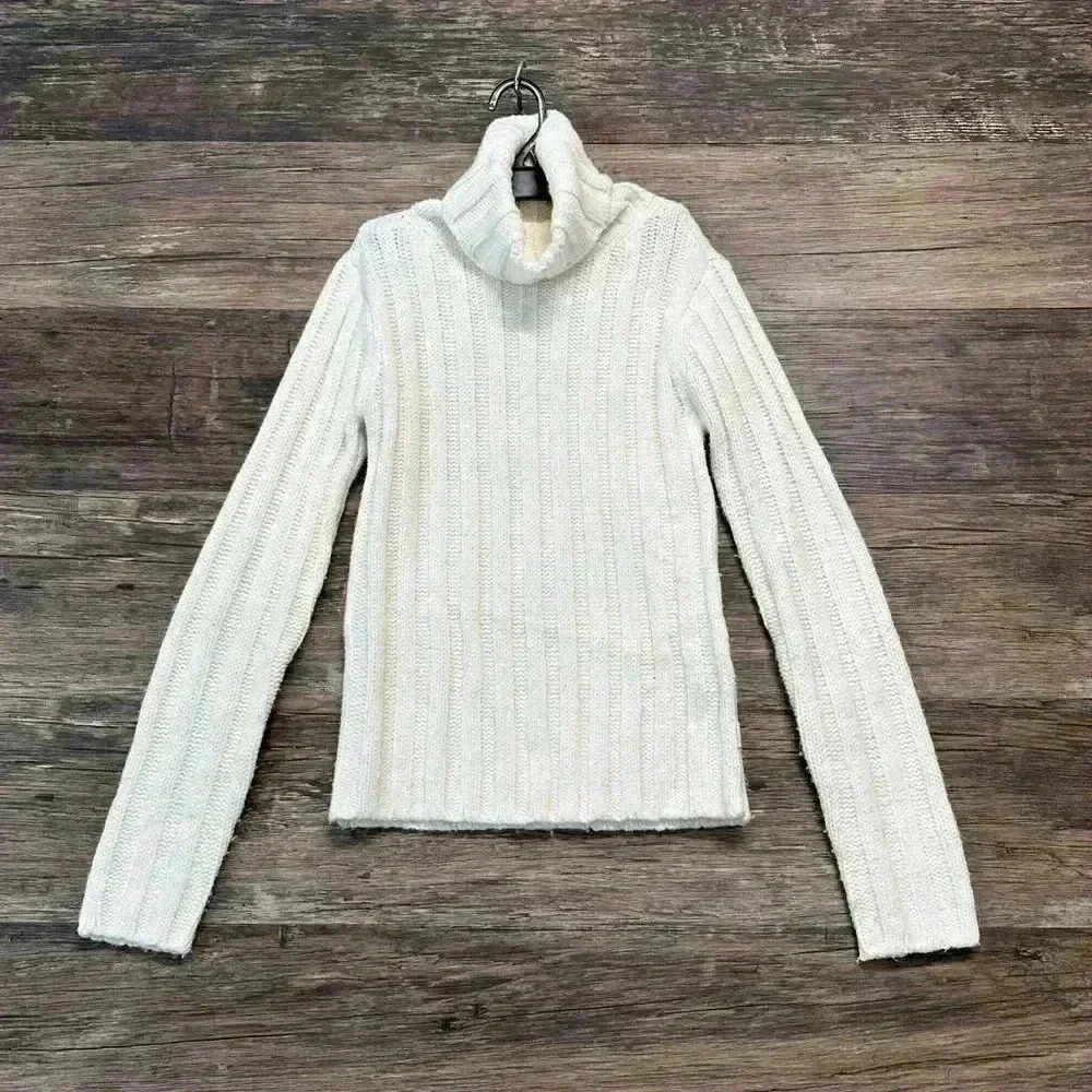 Aeropostale White Textured Turtleneck Sweater Womens Size XS